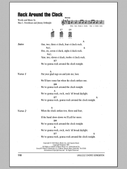 page one of Rock Around The Clock (Ukulele Chords/Lyrics)
