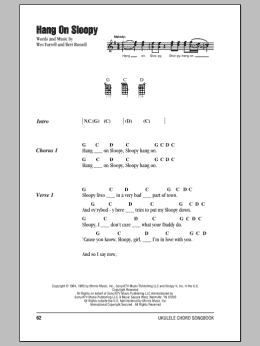 page one of Hang On Sloopy (Ukulele Chords/Lyrics)