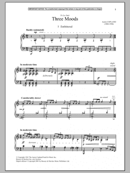 page one of Three Moods (Embittered) (Piano Solo)
