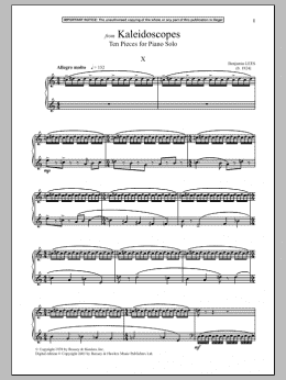 page one of Kaleidoscopes, Ten Pieces For Piano Solo, X. (Piano Solo)