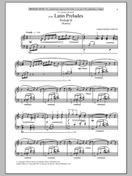 page one of Latin Preludes, Prelude II (Rumba) (Piano Solo)