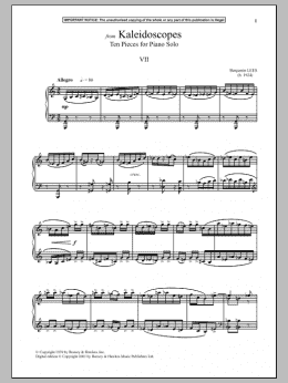 page one of Kaleidoscopes, Ten Pieces For Piano Solo, VII. (Piano Solo)
