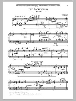 page one of Two Fabrications (Prelude) (Piano Solo)