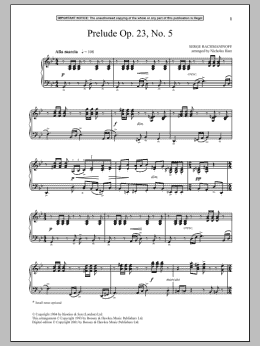 page one of Prelude Op. 23, No. 5 (Piano Solo)