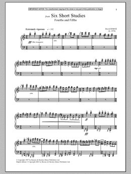 page one of Six Short Studies, Fourths And Fifths (Piano Solo)