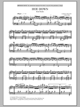 page one of Rodeo (Hoe-Down) (Piano Solo)