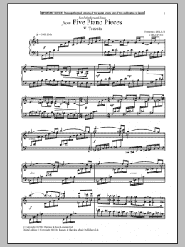 page one of Five Piano Pieces, V. Toccata (Piano Solo)
