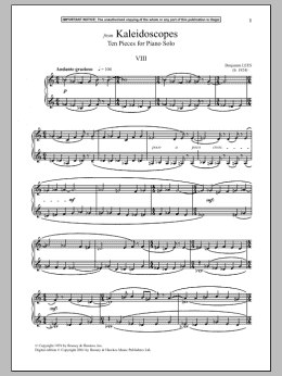 page one of Kaleidoscopes, Ten Pieces For Piano Solo, VII. (Piano Solo)