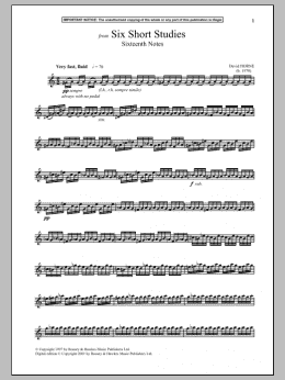page one of Six Short Studies, Sixteenth Notes (Piano Solo)