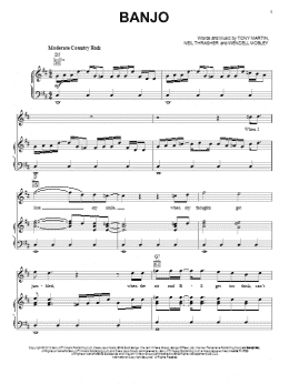 page one of Banjo (Piano, Vocal & Guitar Chords (Right-Hand Melody))