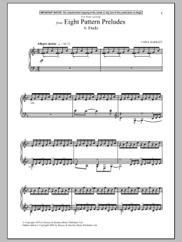 page one of Eight Pattern Preludes, 6. Etude (Piano Solo)