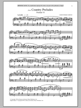 page one of Country Preludes, Prelude VI (Piano Solo)