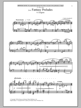 page one of Fantasy Preludes, 6. Enigma (Piano Solo)
