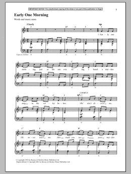 page one of Early One Morning (Piano & Vocal)