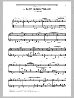 page one of Eight Pattern Preludes, 5. Intermezzo (Piano Solo)
