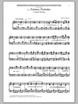 page one of Fantasy Preludes, 4. Danse Profane (Piano Solo)