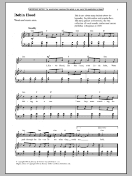 page one of Robin Hood (Piano & Vocal)