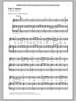 page one of Fair Country (Piano & Vocal)