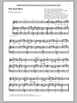 page one of The Keel Row (Piano & Vocal)