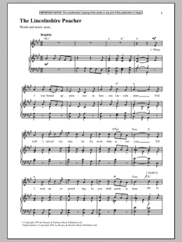 page one of The Lincolnshire Poacher (Piano & Vocal)