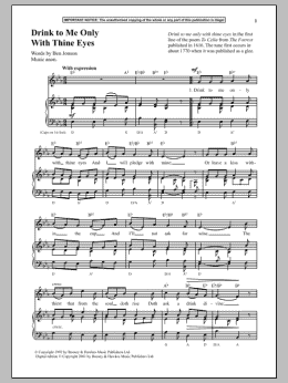 page one of Drink To Me Only With Thine Eyes (Piano & Vocal)