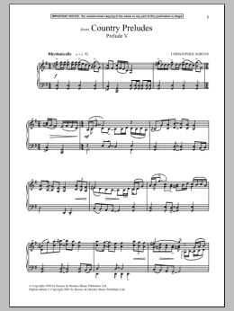 page one of Country Preludes, Prelude V (Piano Solo)