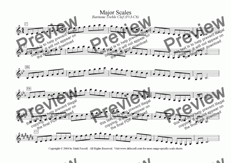 Baritone Finger Chart Treble Clef