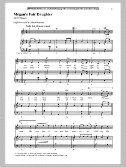 page one of Megan's Fair Daughter (Piano & Vocal)