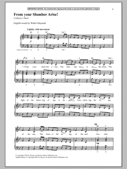 page one of From Your Slumber Arise! (Piano & Vocal)