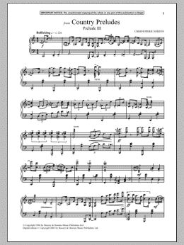 page one of Country Preludes, Prelude III (Piano Solo)