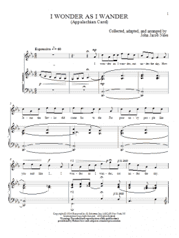 page one of I Wonder As I Wander (Piano & Vocal)