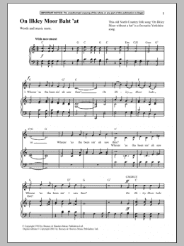page one of On Ilkley Moor Baht At (Piano & Vocal)
