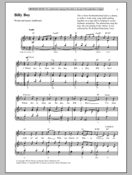 page one of Billy Boy (Piano & Vocal)
