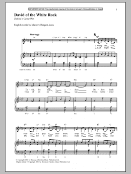 page one of David Of The White Rock (Piano & Vocal)