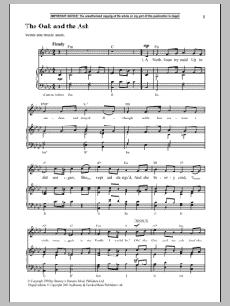 page one of The Oak And The Ash (Piano & Vocal)