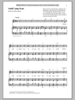 page one of Auld Lang Syne (Piano & Vocal)