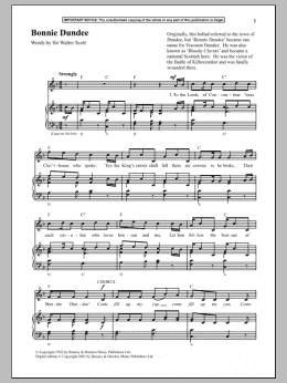 page one of Bonnie Dundee (Piano & Vocal)