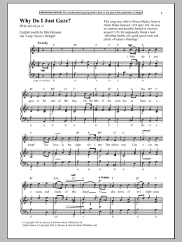 page one of Why Do I Just Gaze? (Piano & Vocal)