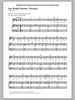 page one of One Bright Summer Morning (Piano & Vocal)