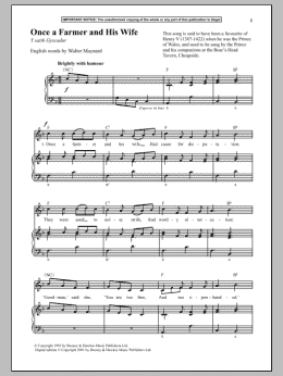 page one of Once A Farmer And His Wife (Piano & Vocal)
