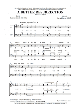 page one of A Better Resurrection (SATB Choir)