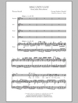 page one of Sing Unto God (SATB Choir)