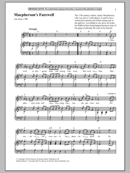 page one of Macpherson's Farewell (Piano & Vocal)