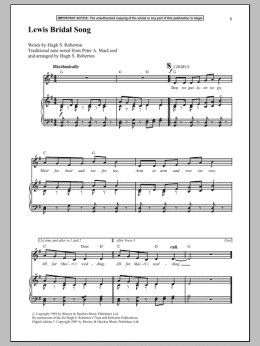 page one of Lewis Bridal Song (Piano & Vocal)
