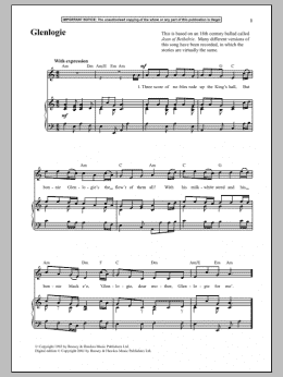 page one of Glenlogie (Piano & Vocal)