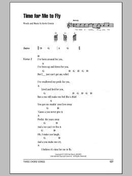 page one of Time For Me To Fly (Ukulele Chords/Lyrics)