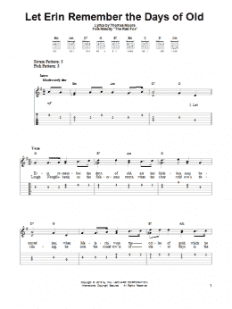 page one of Let Erin Remember The Days Of Old (Easy Guitar Tab)