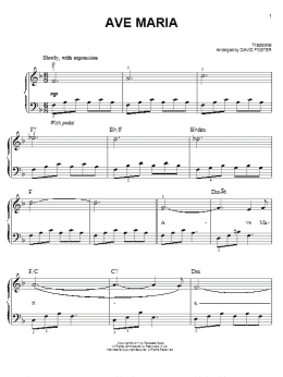 page one of Ave Maria (Easy Piano)