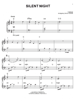 page one of Silent Night (Easy Piano)