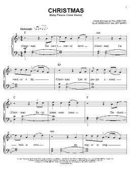 page one of Christmas (Baby Please Come Home) (Easy Piano)
